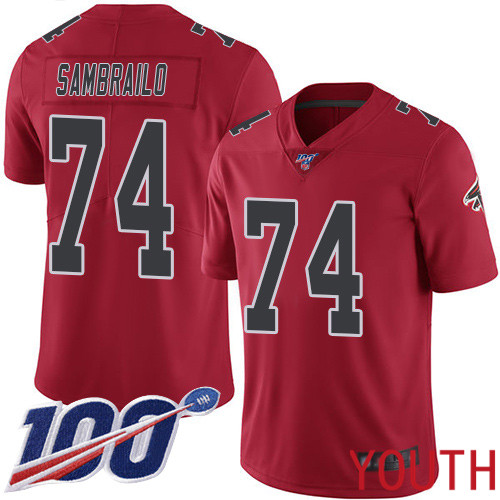Atlanta Falcons Limited Red Youth Ty Sambrailo Jersey NFL Football 74 100th Season Rush Vapor Untouchable